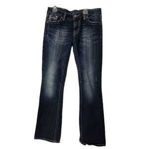 Miss Me Easy Low Rise Bootcut Jeans  Flip Pockets Bling Denim Hemmed, 29x33